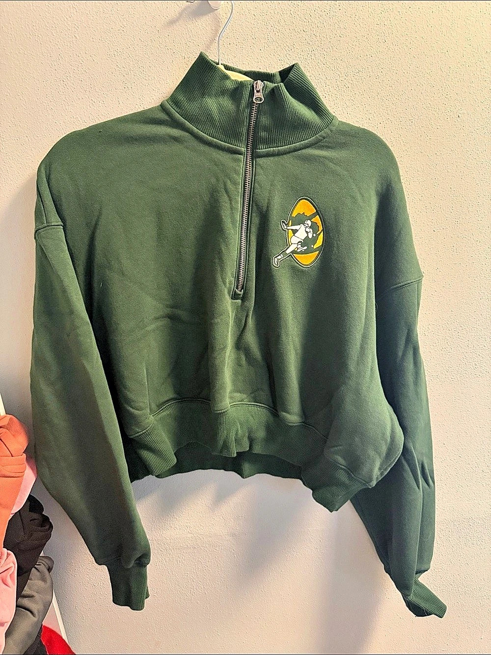 Nike Sportswear Packers Fleece Oversized 1/2-Zip Crop Sweatshirt Green 1/2-Zip